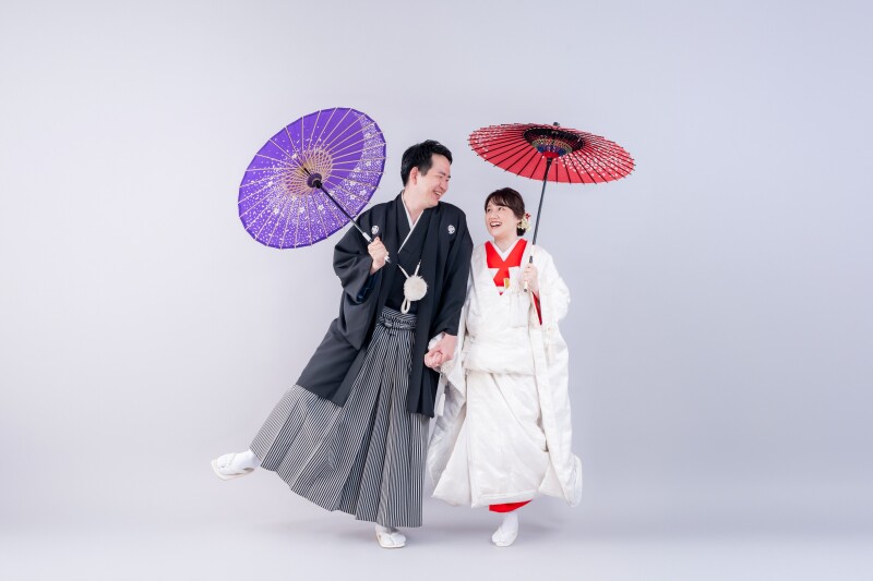 赤い色掛下×白無垢♡