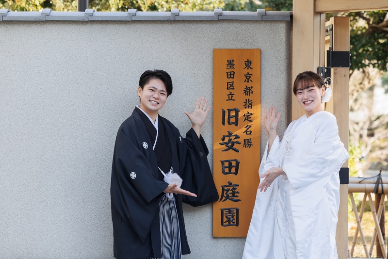 旧安田庭園での撮影スタート！