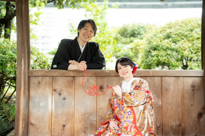 あずまやの下で