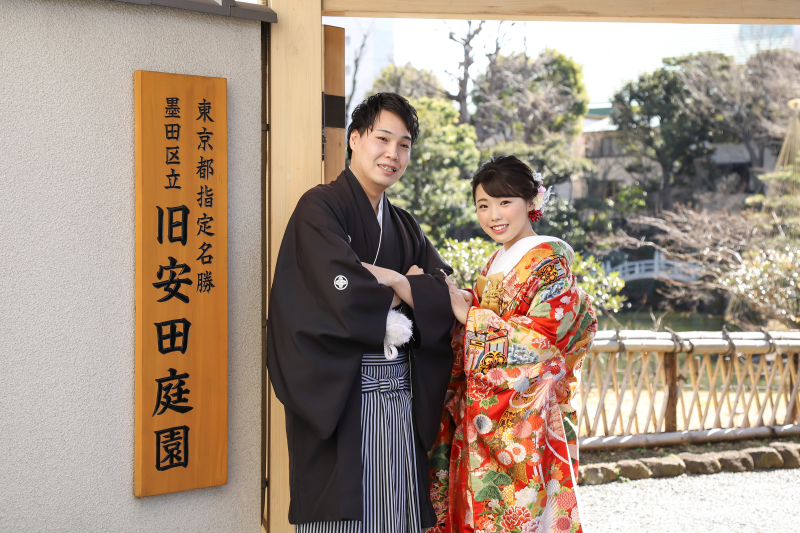 旧安田庭園でのロケーション撮影☺