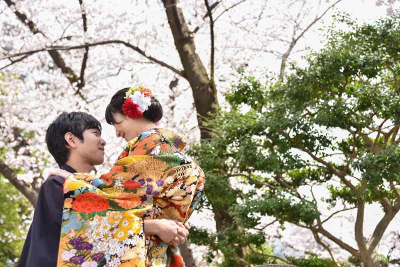 満開の桜の下での１枚♡