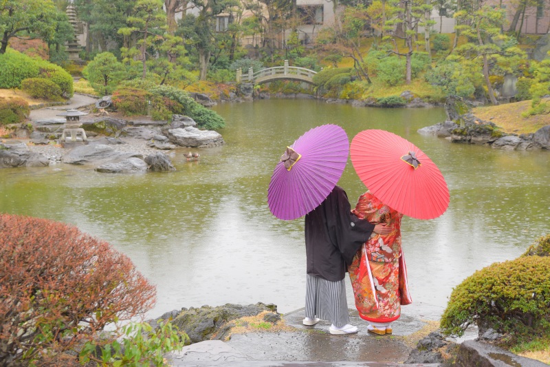 雨粒が幻想的に