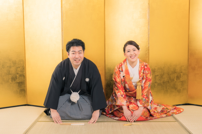 定番！金屛風前のお写真