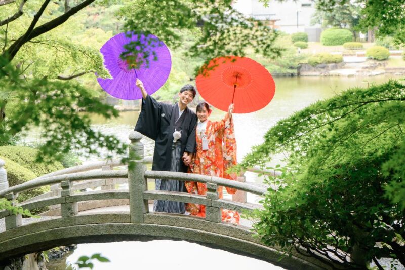 ≪旧安田庭園の太鼓橋≫