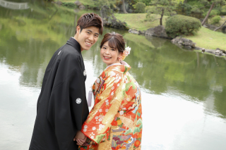 オレンジの着物で♪