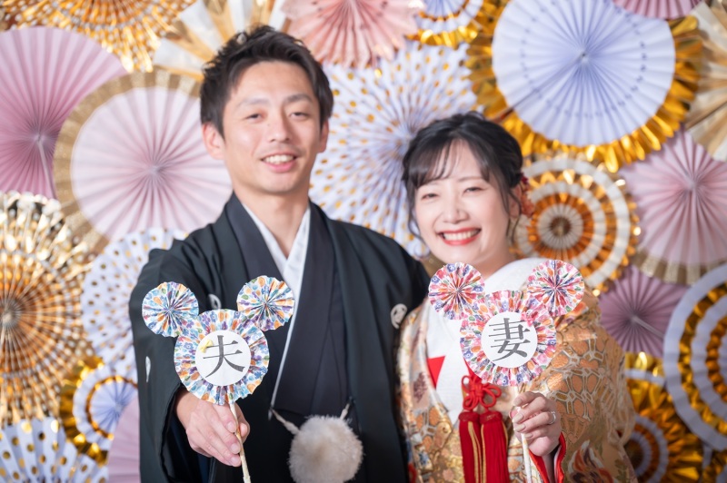 色打掛から撮影スタートです♪