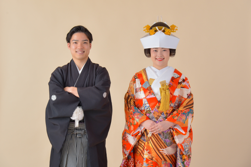 色打掛は角隠しで！