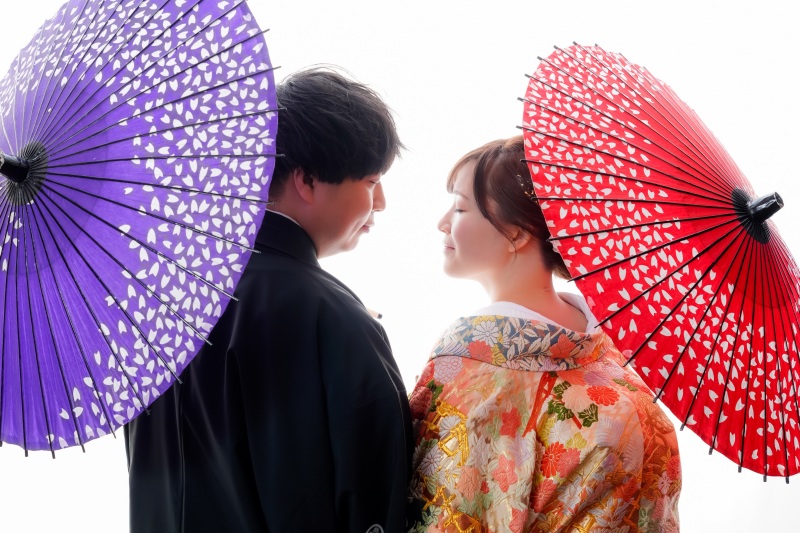 和装の定番！和傘ショット