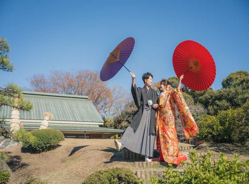 青空に映える色打掛✨