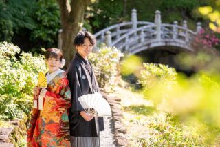 5/14撮影：旧安田庭園で前撮り撮影♡