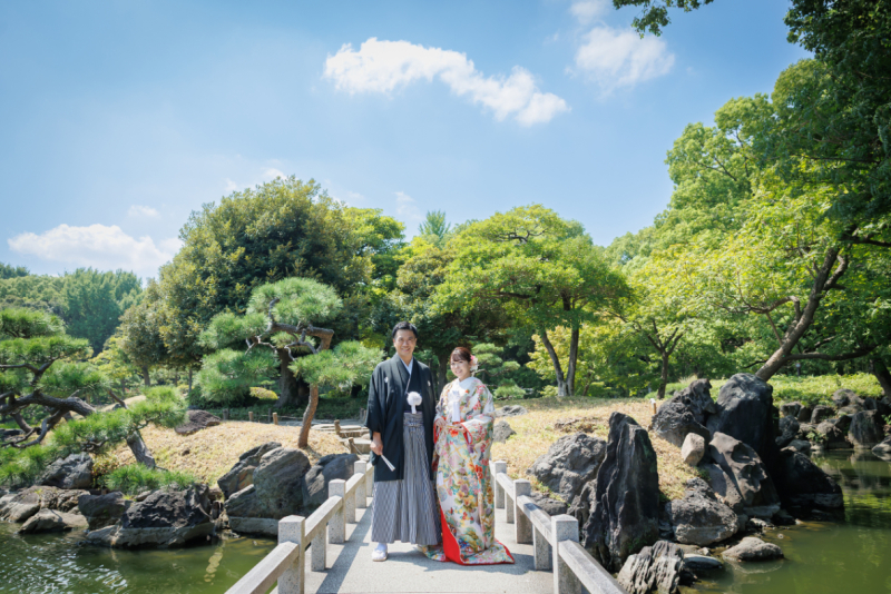【8月中はプラス50カットプレゼント!】清澄庭園(和)×スタジオ(洋)『ロケスタ和洋プラン』和洋各1着/データ150枚