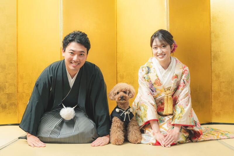 【平日15:00/土日14:00限定】ペットと一緒に撮影♡『スタジオ弐点プラン』データ120枚/和装2着/新婦ヘア&メイク付き