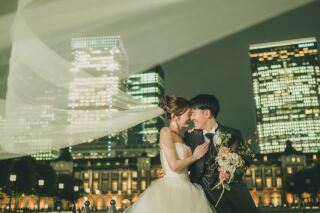 【5月以降】ロケ&times;スタ和洋プラン✨スタジオ（和）&times;東京駅ナイト（洋）和洋各1着／データ100枚／新婦ヘアメイク込