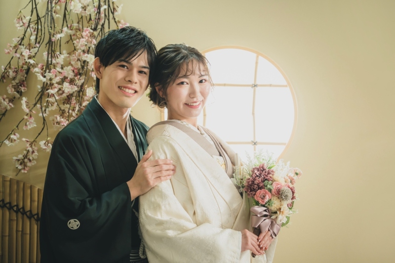 【2/15までの土日祝限定】早割22,000円OFF価格✨　花畑記念庭園＋スタジオ♡『弐点プラン』　和装2着／データ230枚納品