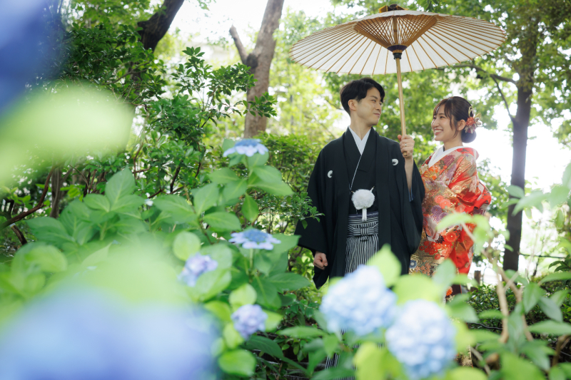 【6月限定】5大特典付き！紫陽花キャンペーン✨庭園or紫陽花ロケorスタジオから2か所♡『弐点プラン』和装2着／データ230枚