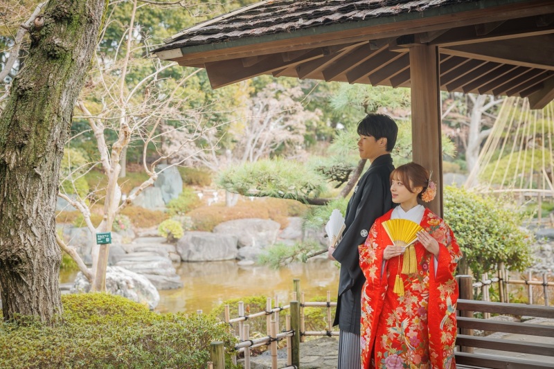 【2/15までの土日祝限定】早割22,000円OFF価格✨　花畑記念庭園＋スタジオ♡『弐点プラン』　和装2着／データ230枚納品