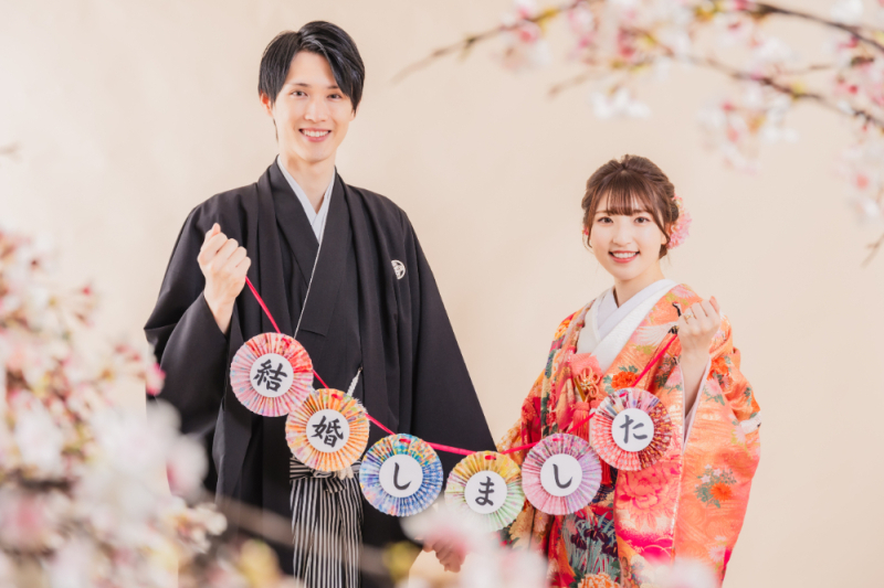河津桜プラン✿【2/24~3/10までの平日限定】河津桜+スタジオでの撮影♡『弐点プラン』 和装2着/データ230枚納品