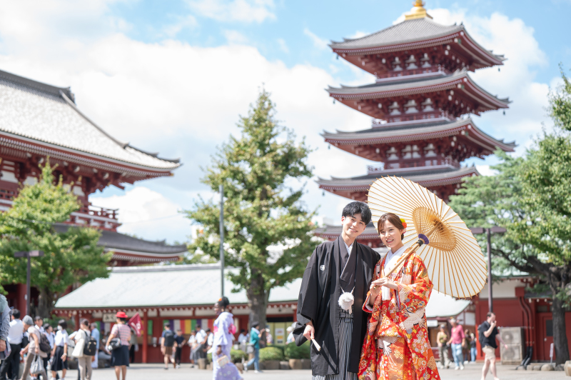 【4/6～5/10平日限定】新緑CP・ウェルカムボード付き✨浅草で撮影♡『壱点プラン』　和装1着／データ130枚納品