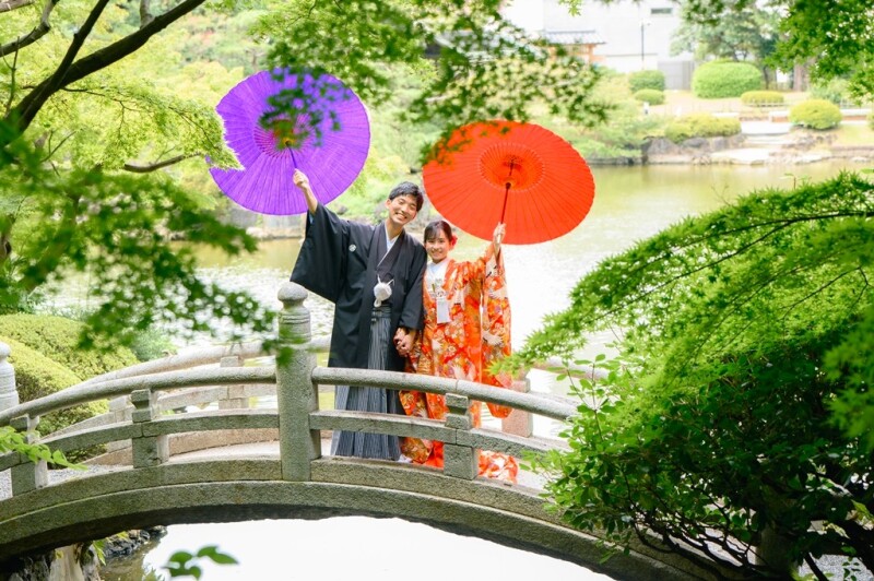 【7/1~8/16】特典付き!summerキャンペーン✨旧安田庭園+スタジオ ロケ+スタジオで撮影♡『弐点プラン』和装2着