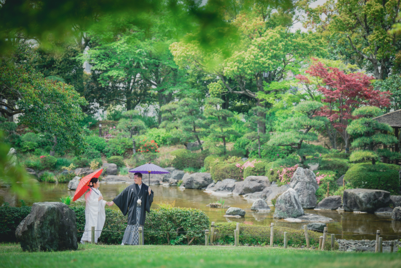 【4/6～5/10土日祝日】新緑CP・ウェルカムボード付き✨花畑記念庭園で撮影♡『壱点プラン』　和装1着／データ130枚納品