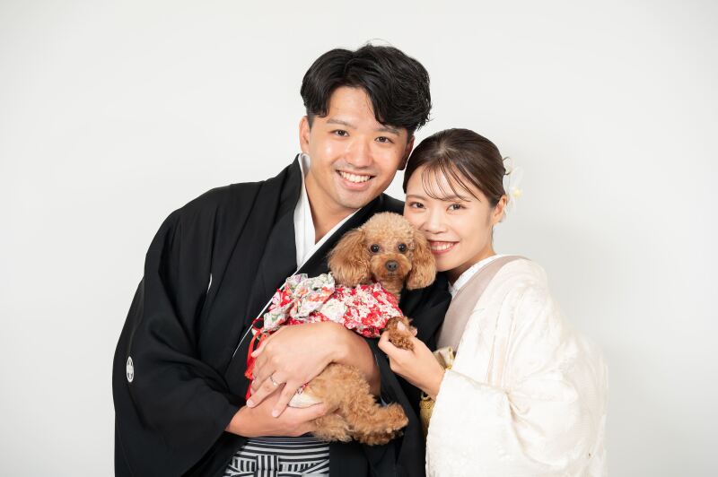 【平日15:00/土日14:00限定】ペットと一緒に撮影♡『スタジオ弐点プラン』データ120枚/和装2着/新婦ヘア&メイク付き