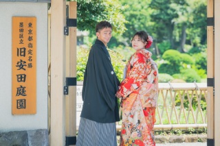 【8/4～9/7までの撮影限定】　旧安田庭園＋スタジオで撮影♡『68,000円プラン』　衣裳２着／新婦ヘアメイク／データ150枚
