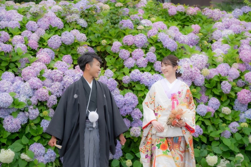 【6月限定】5大特典付き！紫陽花キャンペーン✨旧安田庭園＋紫陽花ロケの2か所で撮影♡『壱点プラン』　和装1着／データ130枚納品