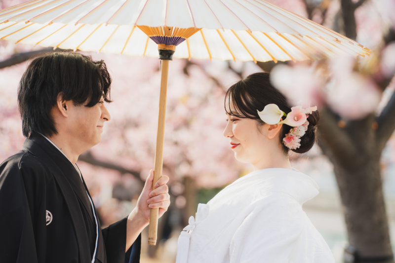河津桜プラン✿【2/24~3/10までの平日限定】河津桜+スタジオでの撮影♡『弐点プラン』 和装2着/データ230枚納品