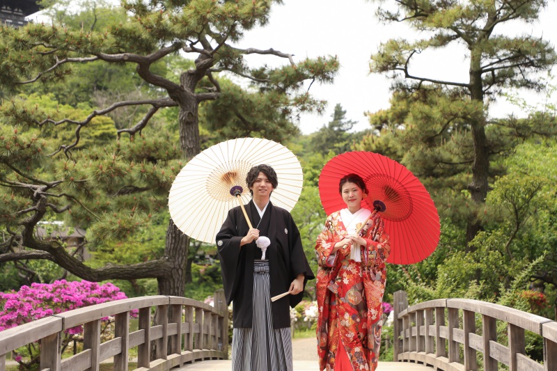 太鼓橋での番傘ショット！！