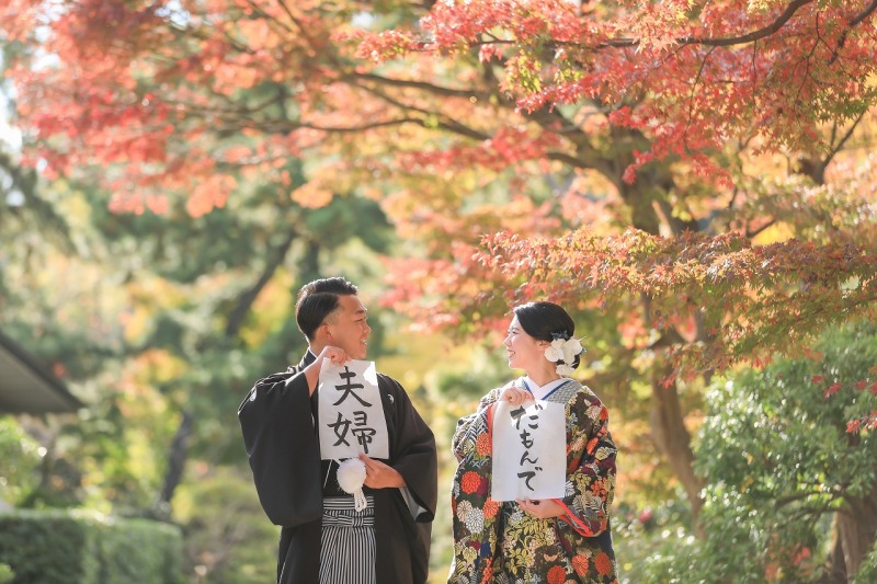 紅葉で素敵な写真を