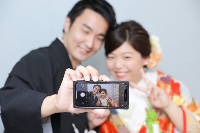 携帯越しのお二人