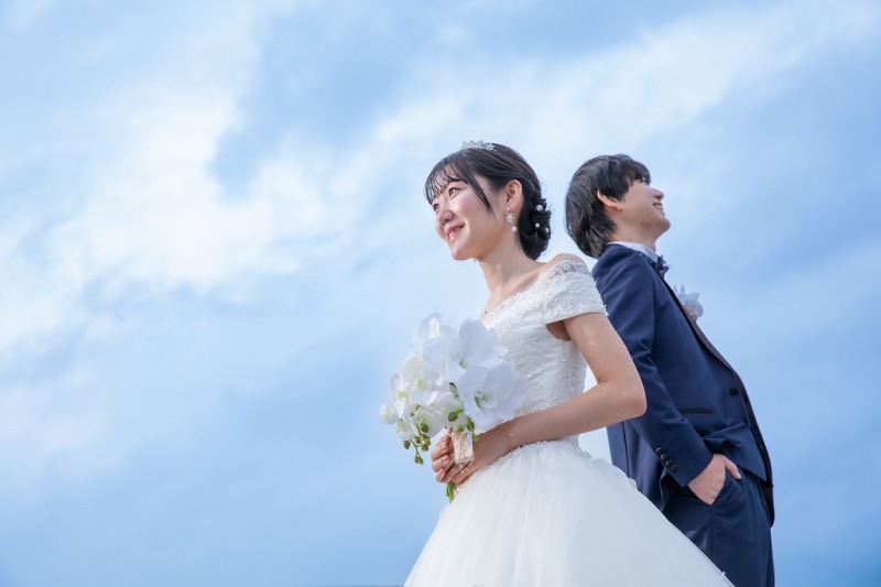 背中合わせショット