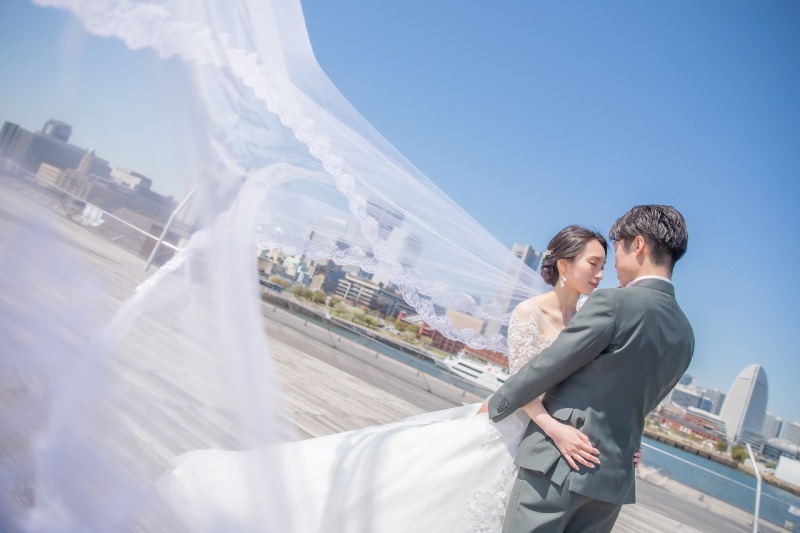 青空バックのベールショット♪