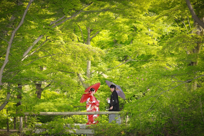 緑あふれる中で