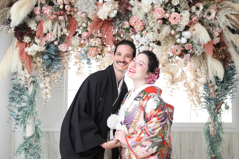 ドライフラワー　ブースでの仲良しショット