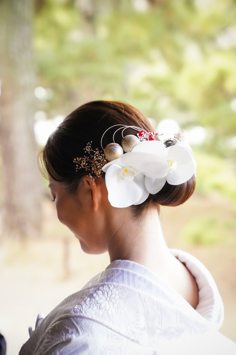 白無垢×髪飾り
