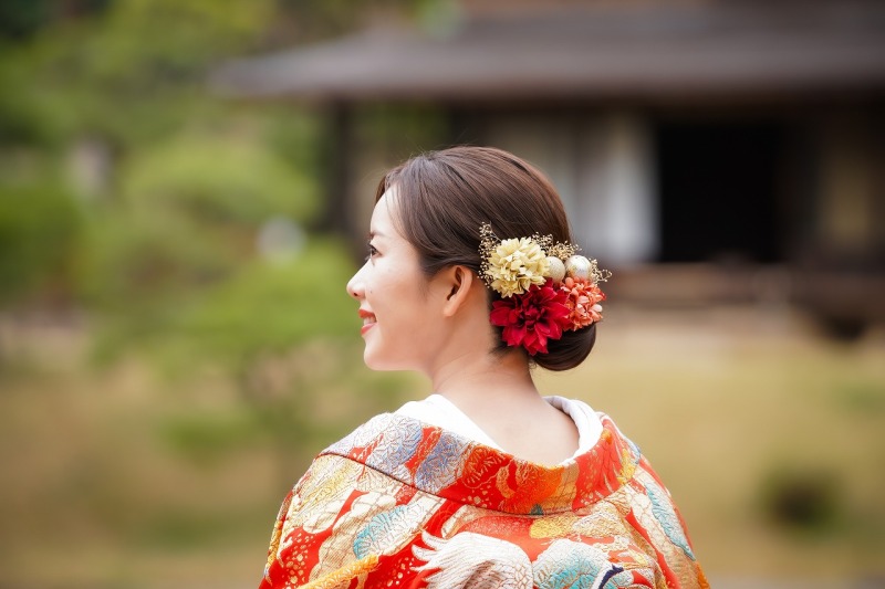 色打掛×髪飾り