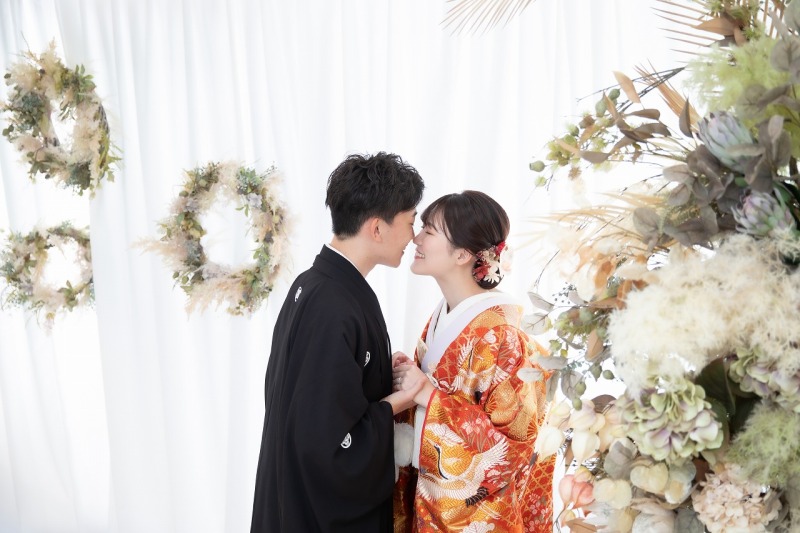 お花のブースで