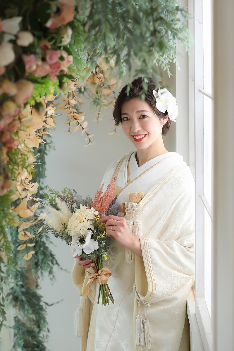 お花に囲まれて。