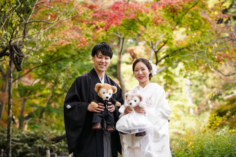 ウェディング仕様のぬいぐるみ