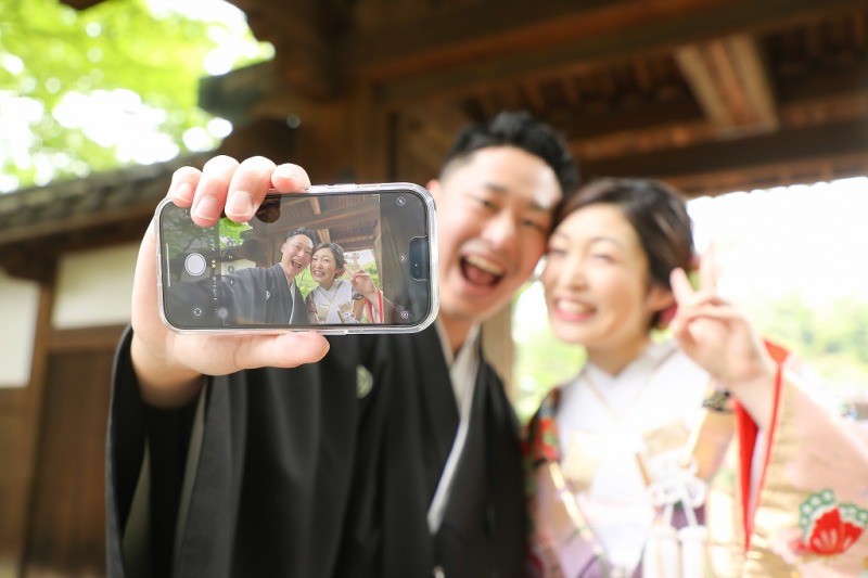 スマホで自撮り風