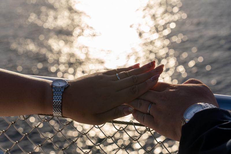 大さん橋撮影は海を背景に