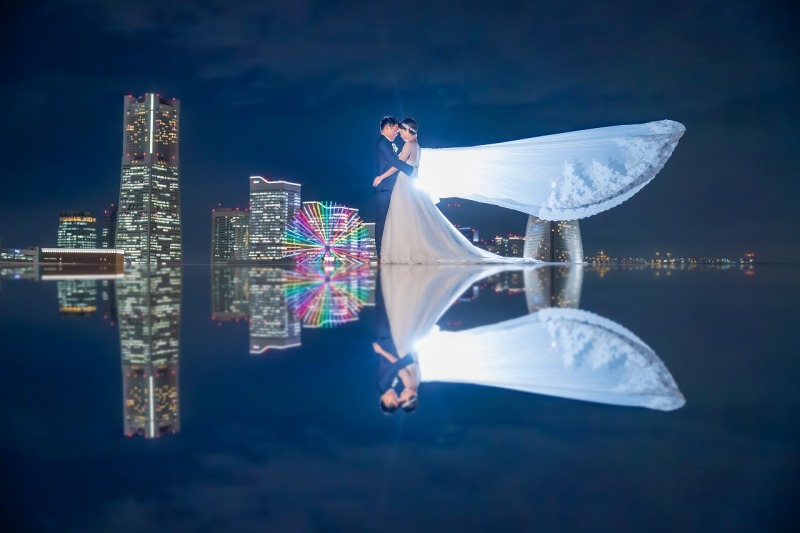 ベールを使って神秘的に