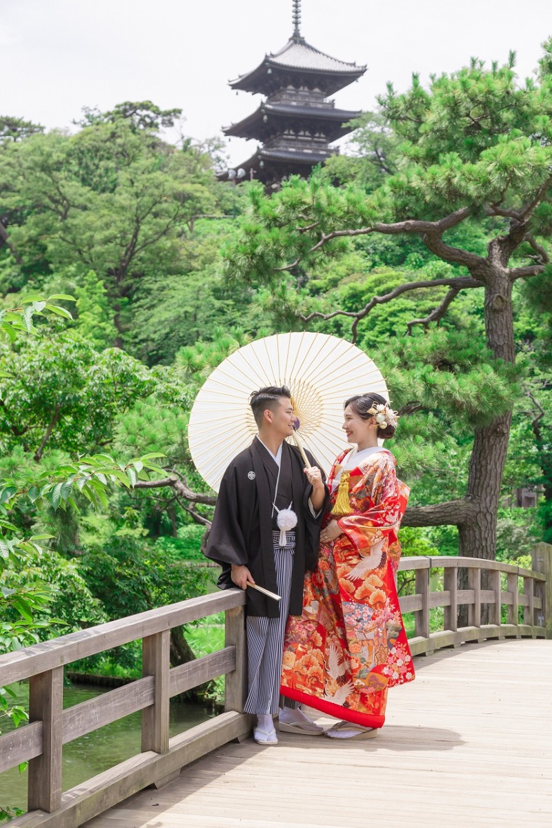 太鼓橋と三重塔