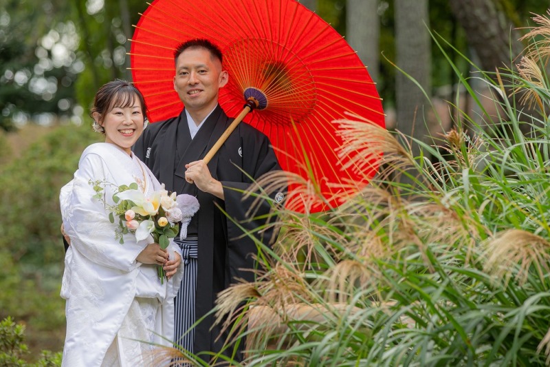 ススキと一緒に