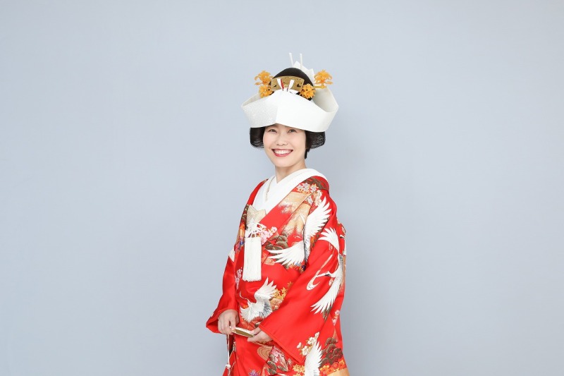 色打掛 かつら角隠し
