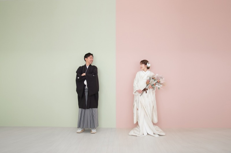 グリーン×ピンク