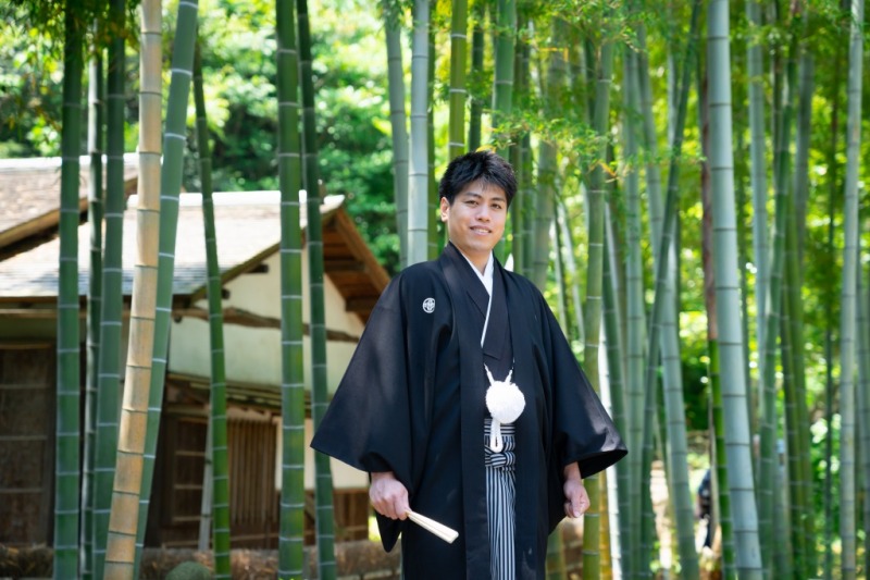 新郎ソロショット！！紋服がお似合いです！！