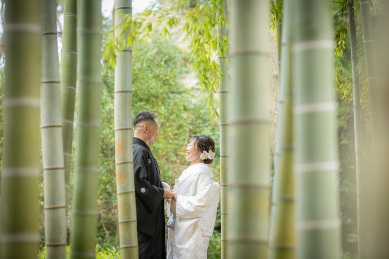 竹林に囲まれて