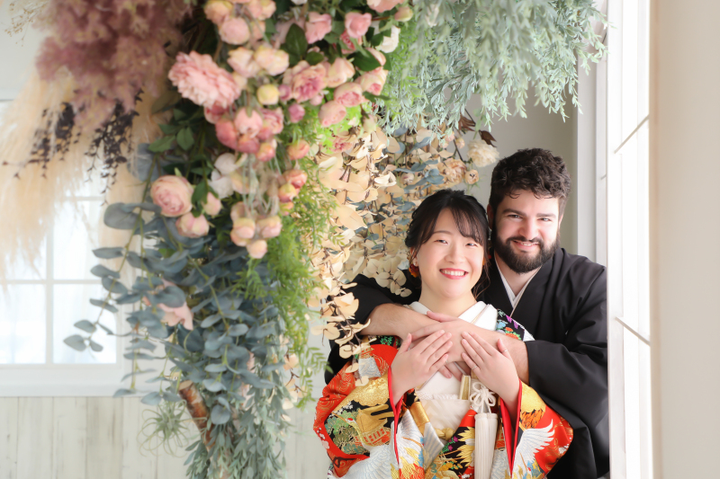 花に囲まれて！